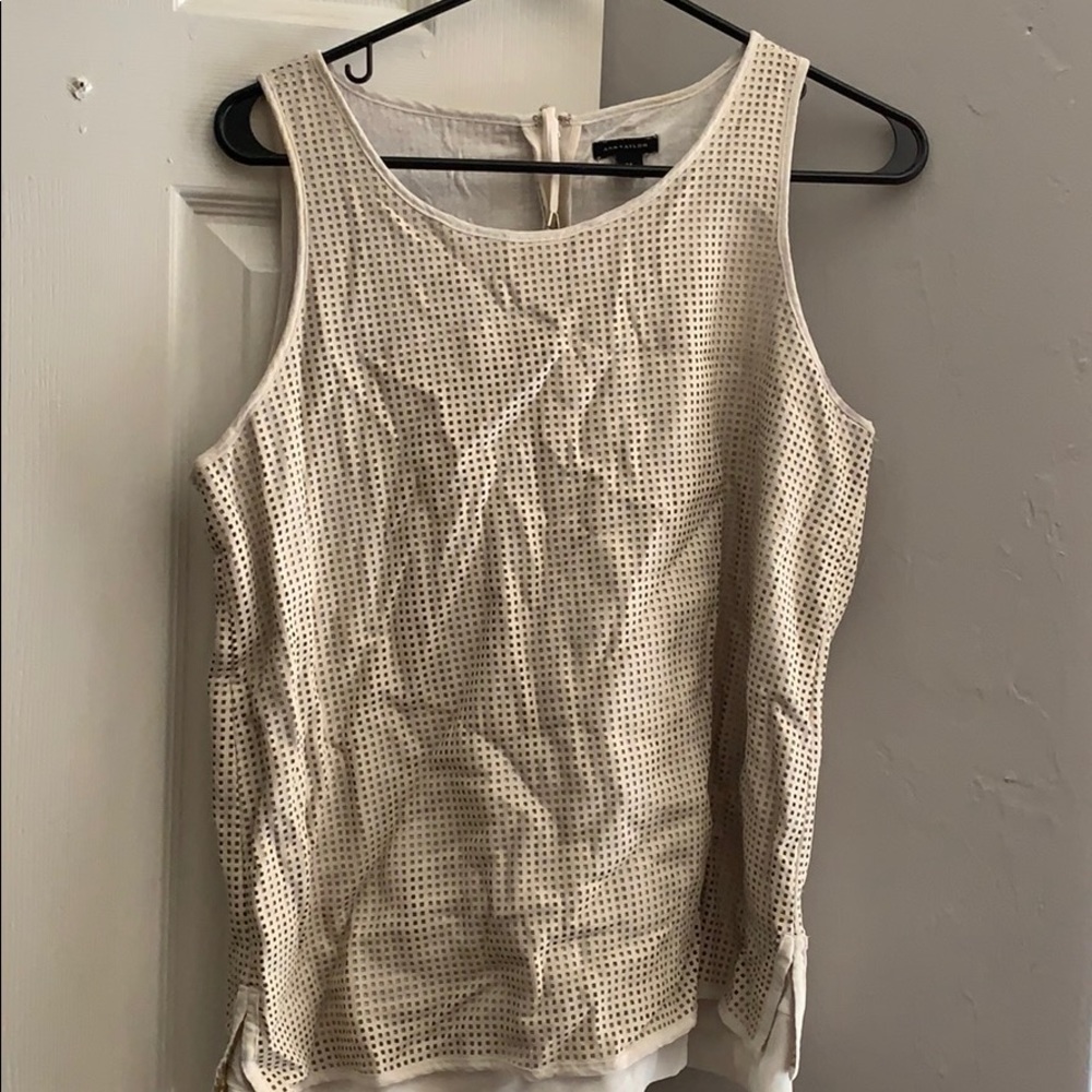 Ann Taylor leather tank top